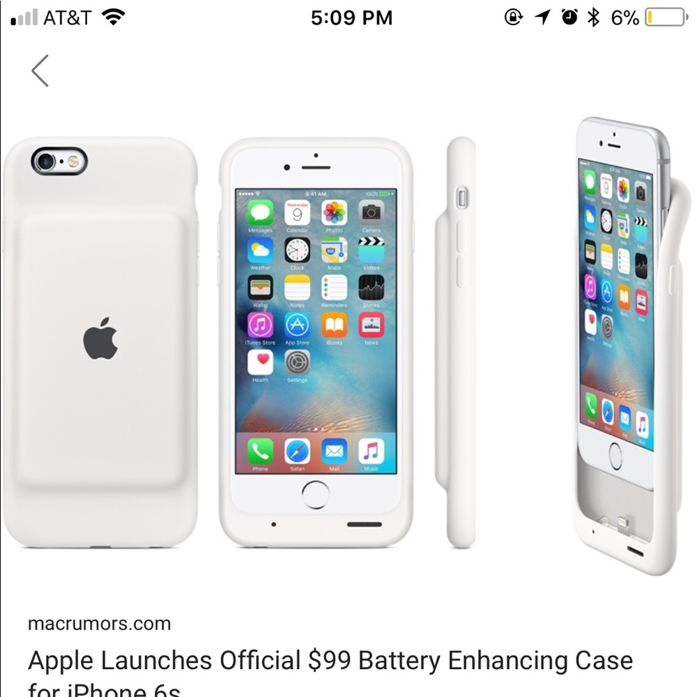 White Apple Iphone Charging Case